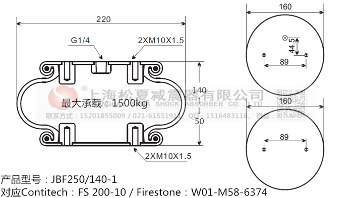 JBF250/140-1橡膠<a href='http://www.t6868.cn/' target='_blank'><u>空氣彈簧</u></a>