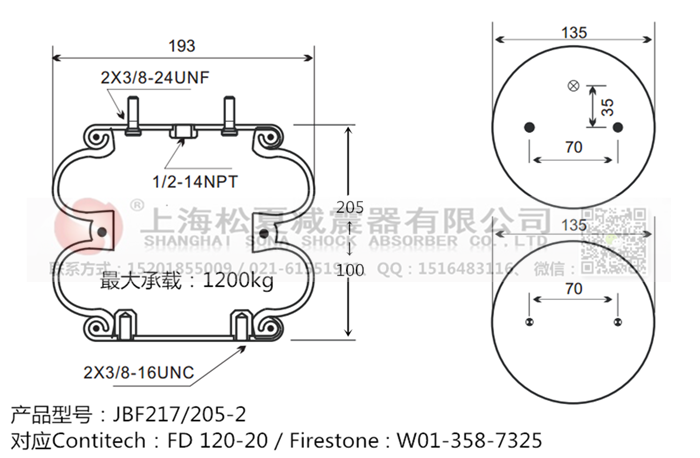 JBF217/205-2橡膠<a href='http://www.t6868.cn/' target='_blank'><u>空氣彈簧</u></a>