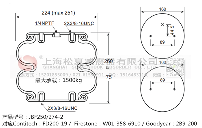 JBF250/274-2橡膠<a href='http://www.t6868.cn/' target='_blank'><u>空氣彈簧</u></a>