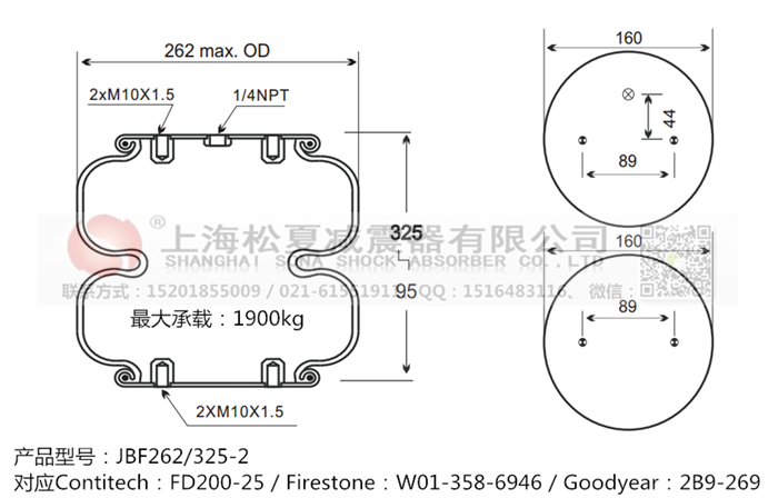 JBF262/325-2橡膠<a href='http://www.t6868.cn/' target='_blank'><u>空氣彈簧</u></a>