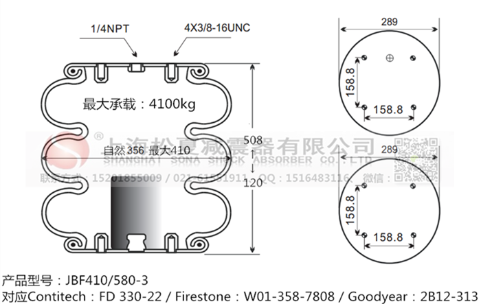 JBF410/580-3橡膠<a href='http://www.t6868.cn/' target='_blank'><u>空氣彈簧</u></a>